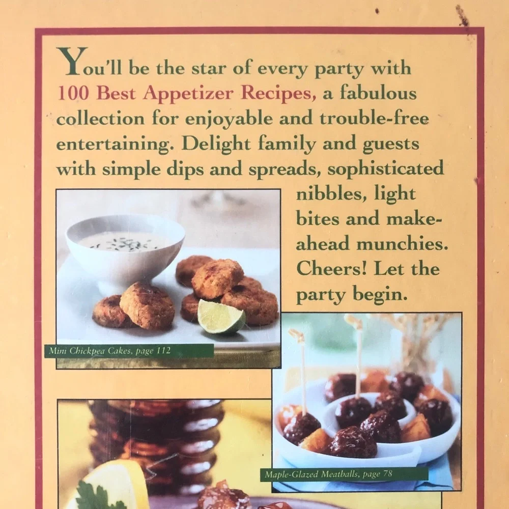100 Best Appetizer Recipes Cookbook